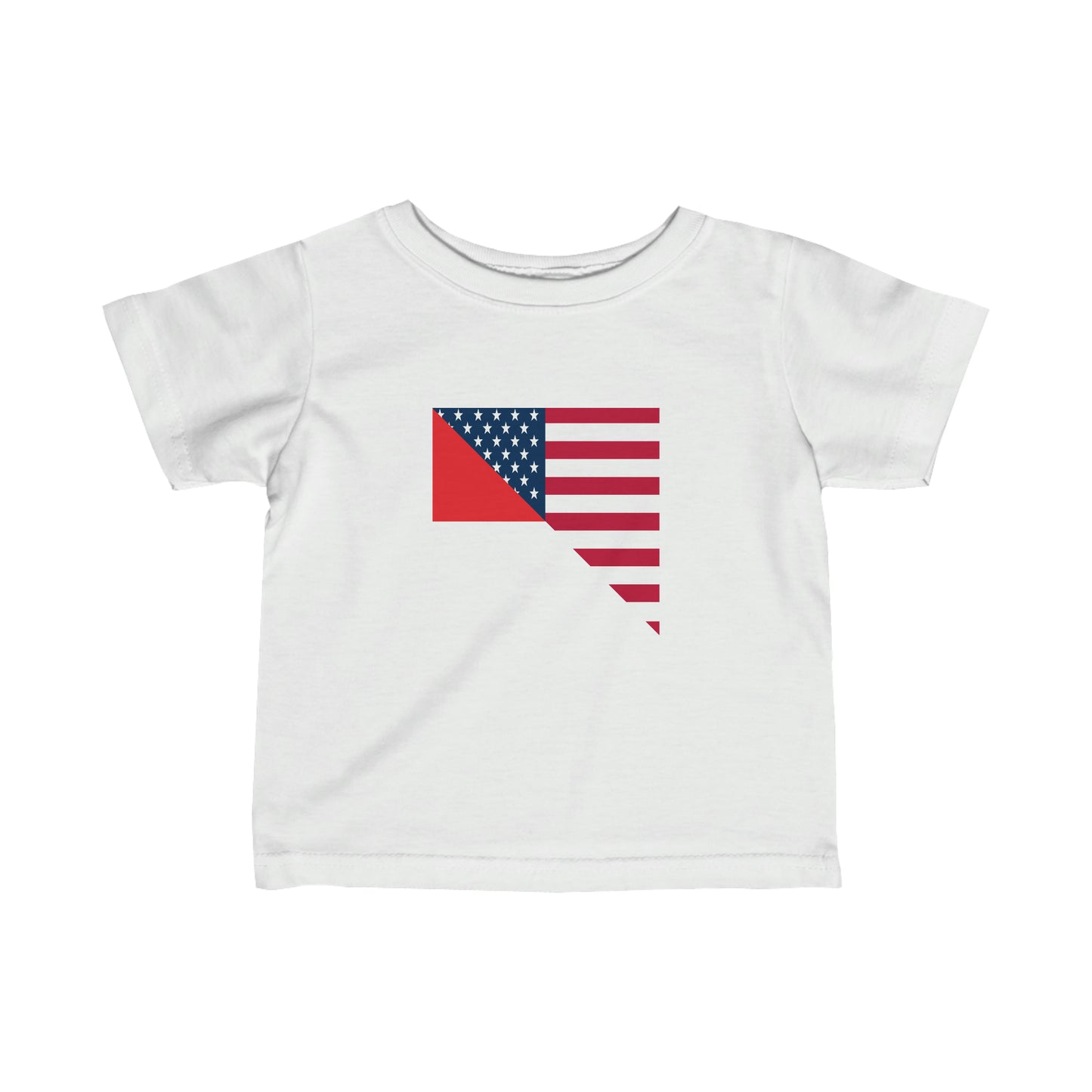 Infant Monaco American Flag Half Monegasques USA Toddler Tee Shirt