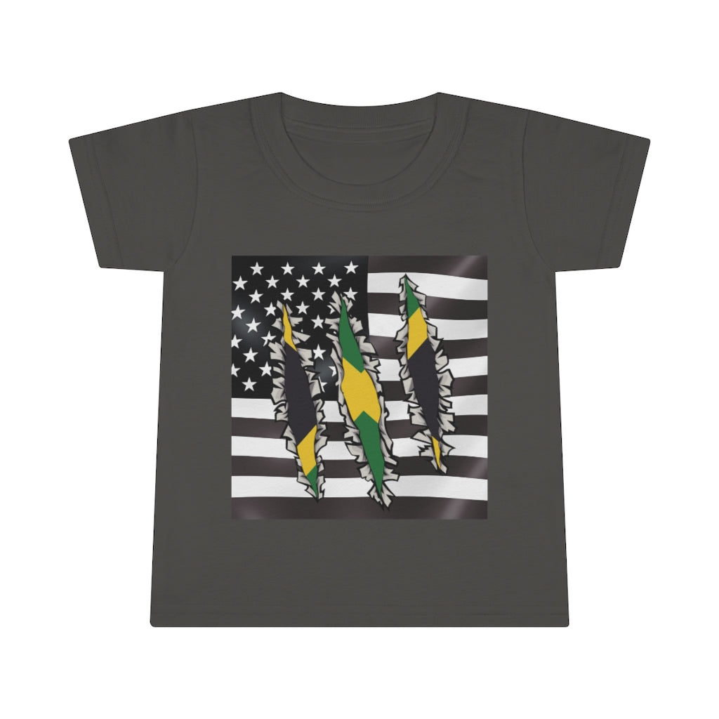 Toddler Jamaican American Flag T-Shirt | Jamaica USA Boy Girl Clothes