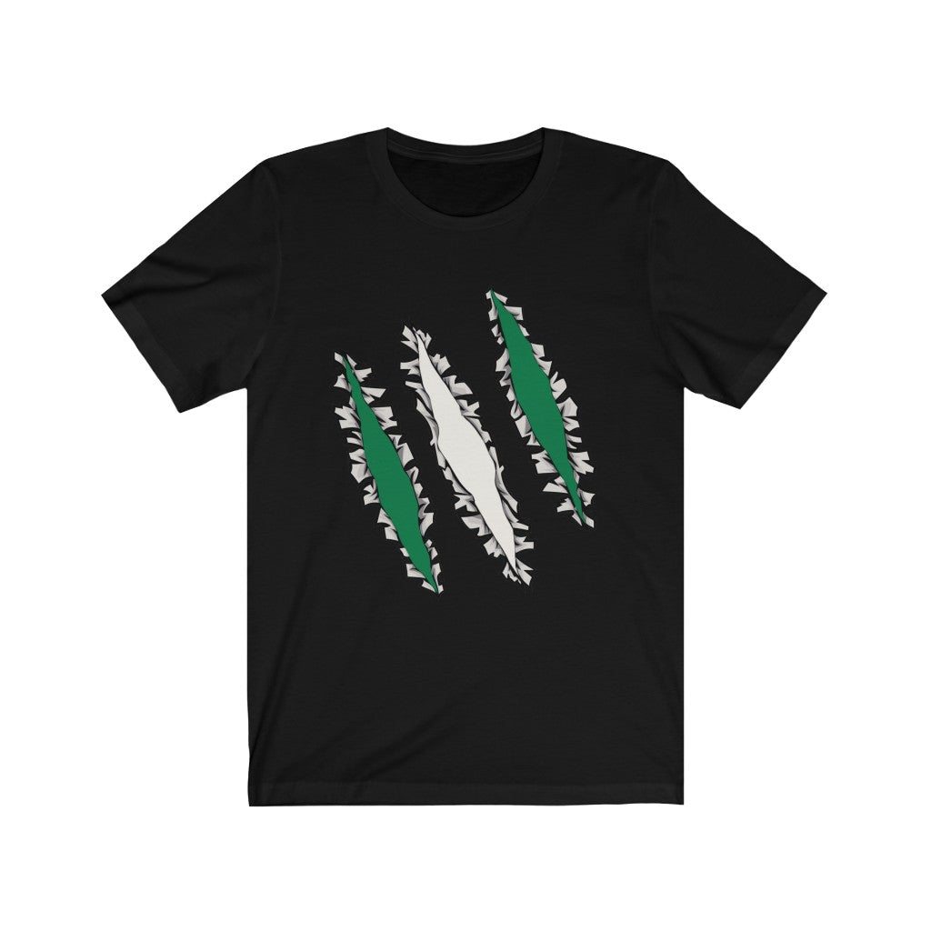 Slashed Nigerian Flag Shirt | Nigeria Tee Men Women Clothing