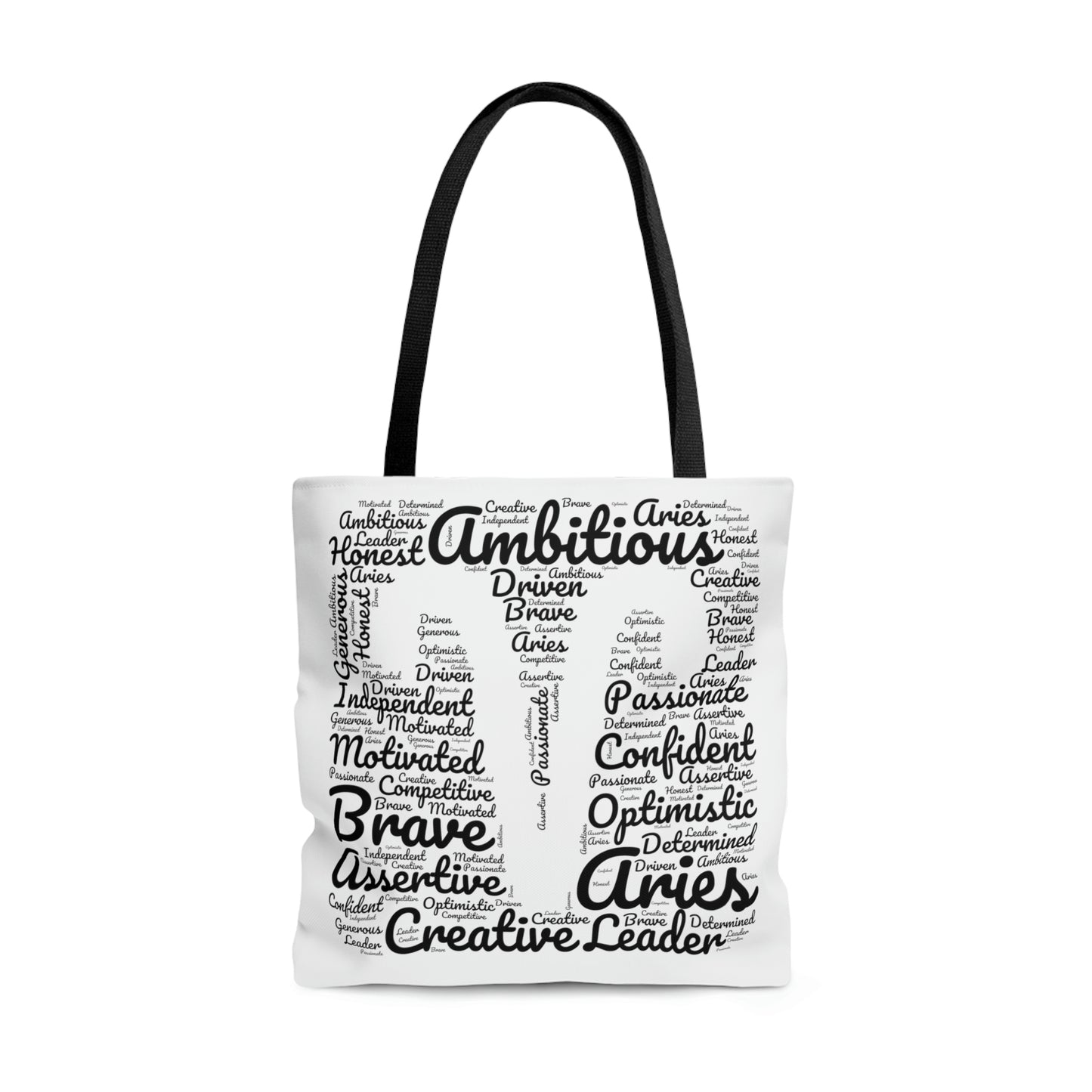 Aries Zodiac Sign Astrology Black Tote Bag | Shoulder Bag