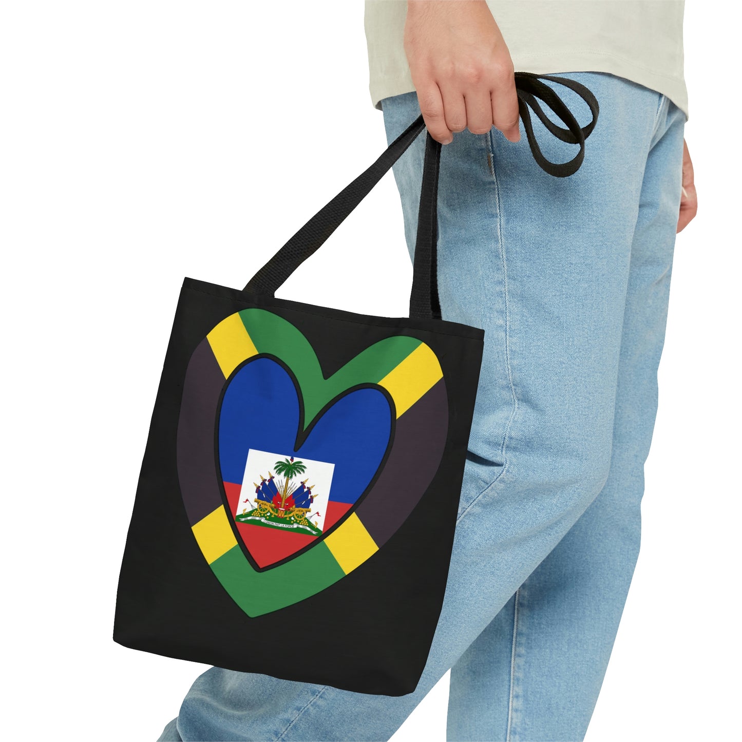 Jamaican Haitian Flag Inner Heart Jamaica Haiti  Tote Bag | Shoulder Bag