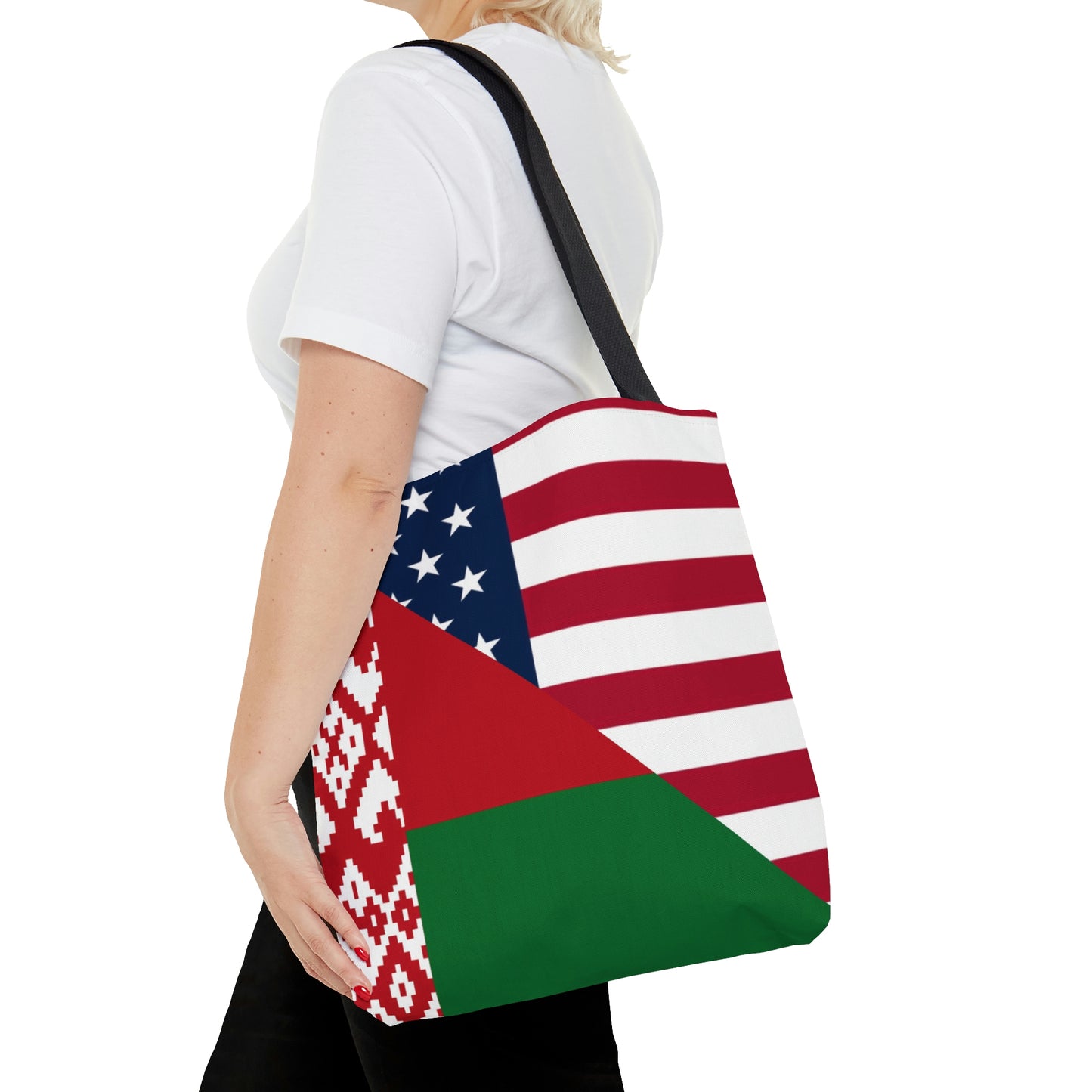 Belarus American Flag Half USA Tote Bag | Shoulder Bag