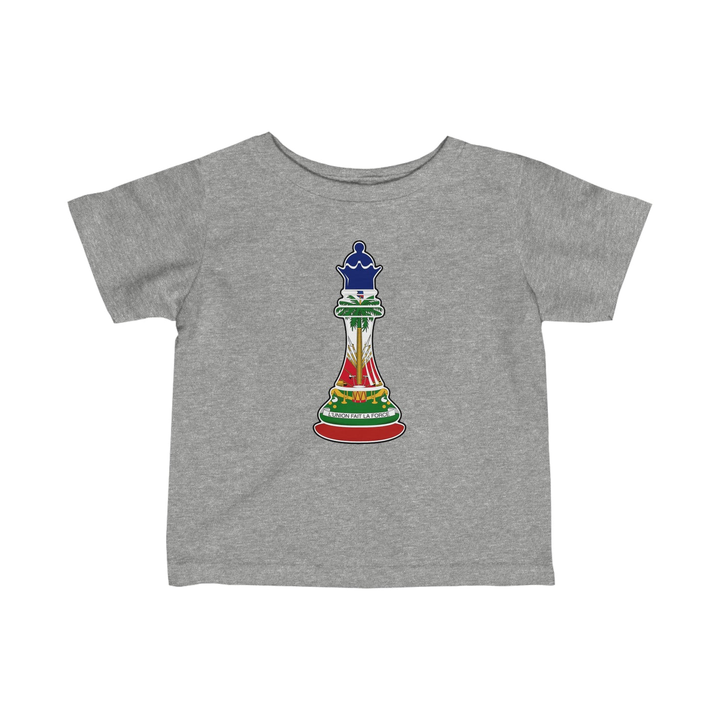 Infant Haitian Queen Chess Piece | Haiti Flag Royalty Toddler Tee Shirt