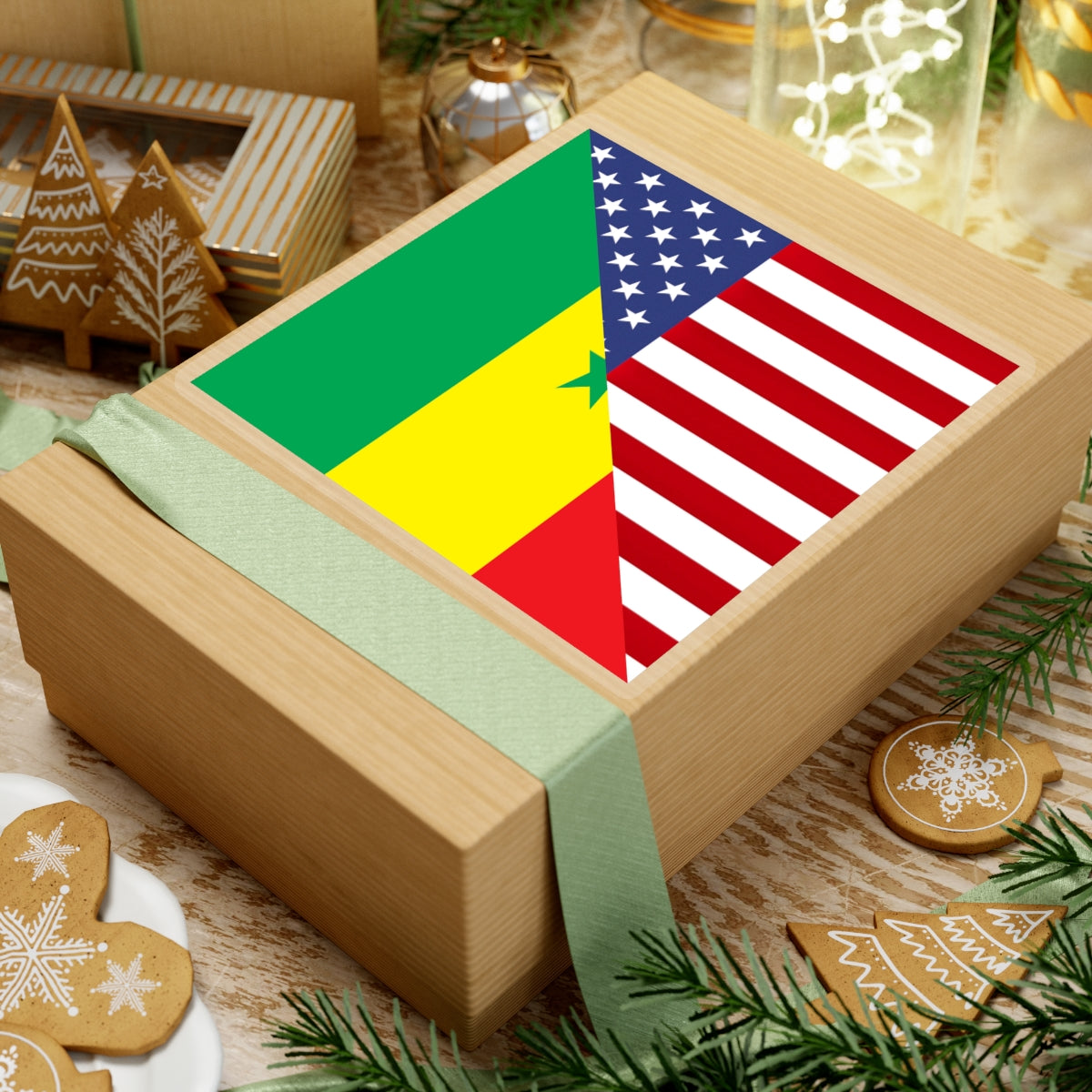 Senegal USA Flag Sticker | Senegalese American Stickers