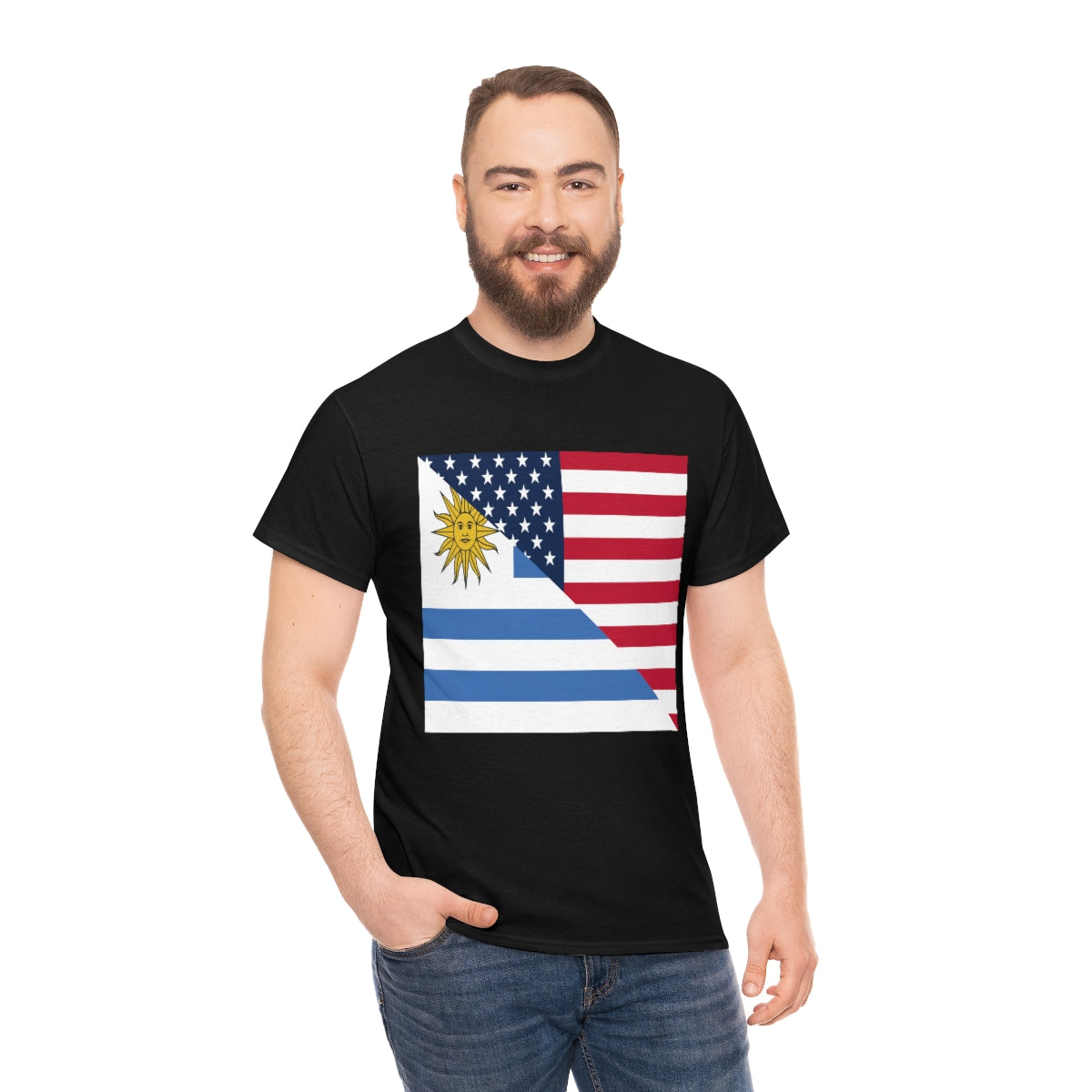 Uruguayan American Flag T-Shirt | Unisex Uruguay USA Tee Shirt