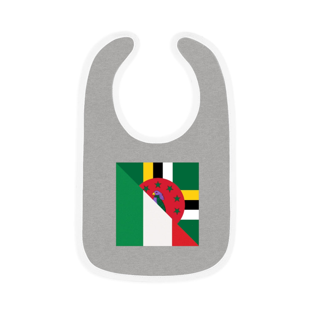 Dominican Italian Flag Baby Bib | Half Italy Dominica Newborn Bib