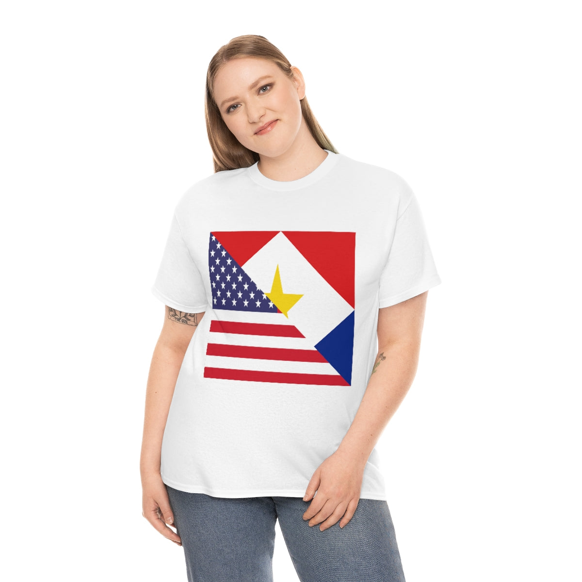 Saba American Flag Half Sabaean USA T-Shirt | Unisex Tee Shirt