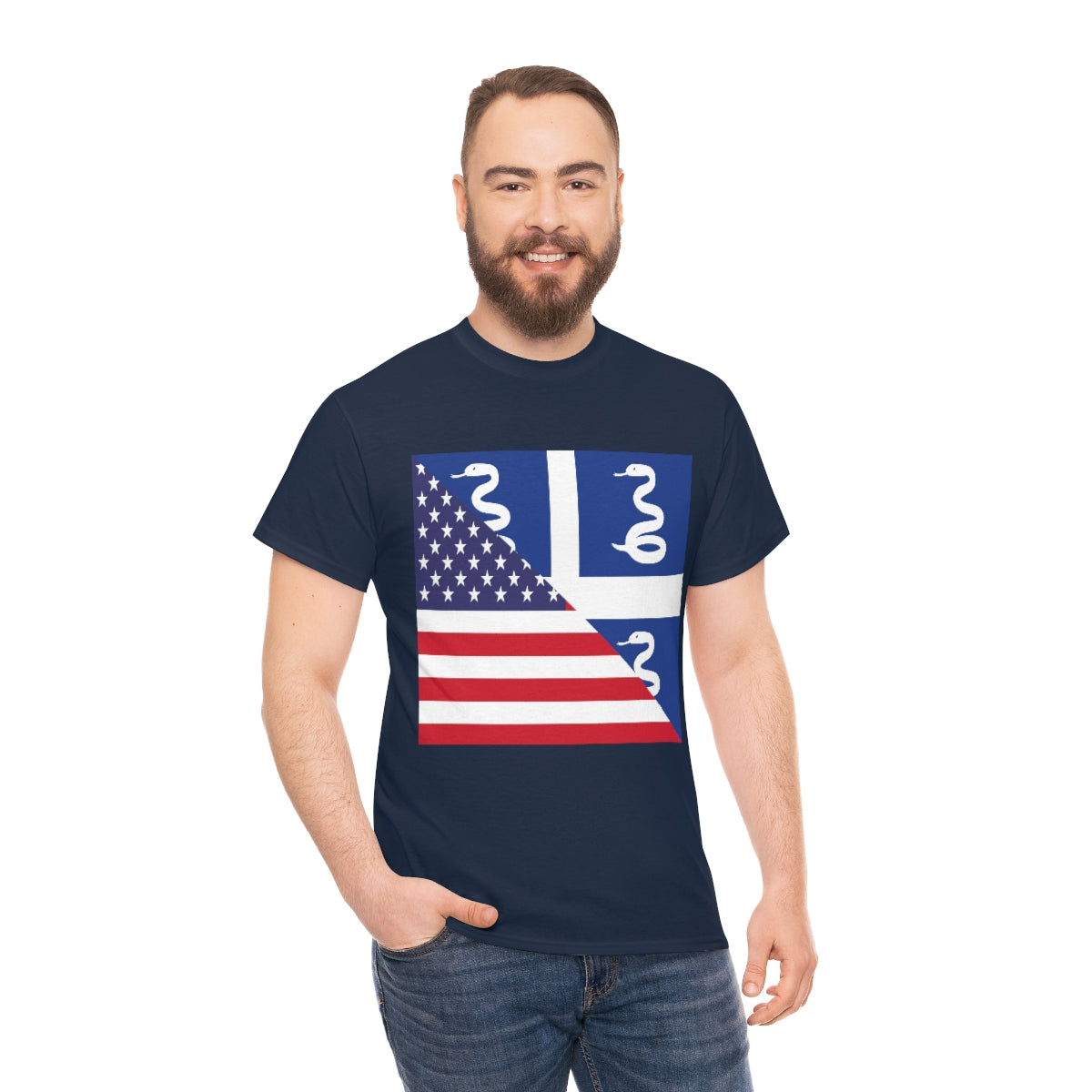 Martinique American Flag Half Martinician USA T-Shirt | Unisex Tee Shirt