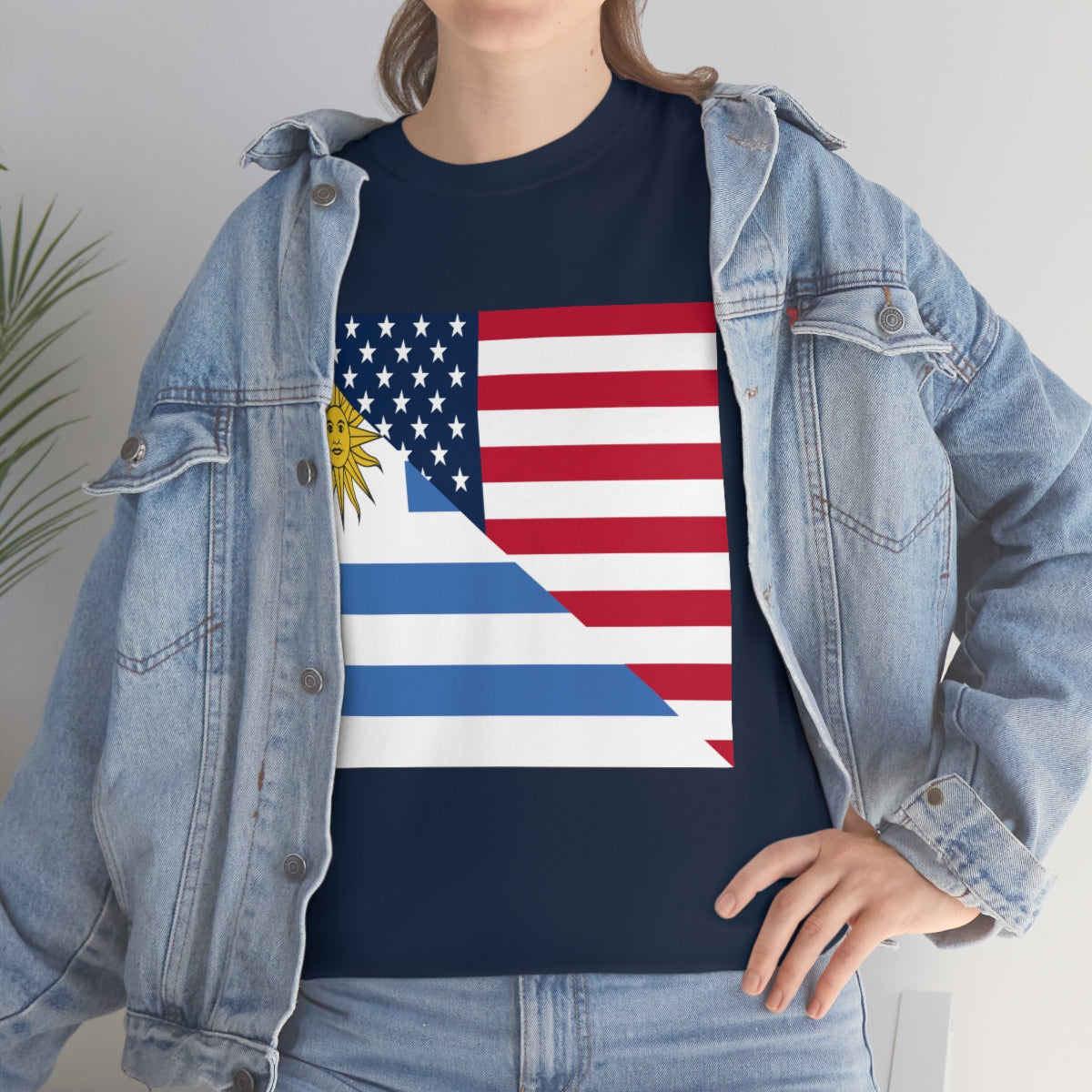 Uruguay American Flag Half Uruguayan USA T-Shirt | Unisex Tee Shirt