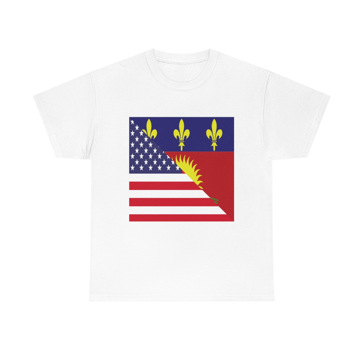 Guadeloupe American Flag Half Guadeloupean USA T-Shirt | Unisex Tee Shirt