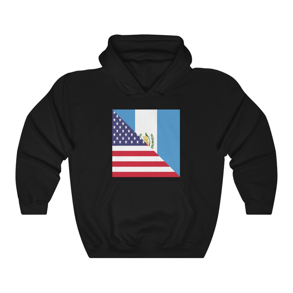 Guatemalan American Flag Hoodie  | Unisex Half Guatemala USA Pullover