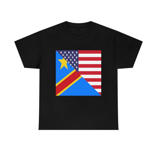 Democratic Republic of Congo American Flag Tee Shirt | Unisex Congolese USA Tshirt