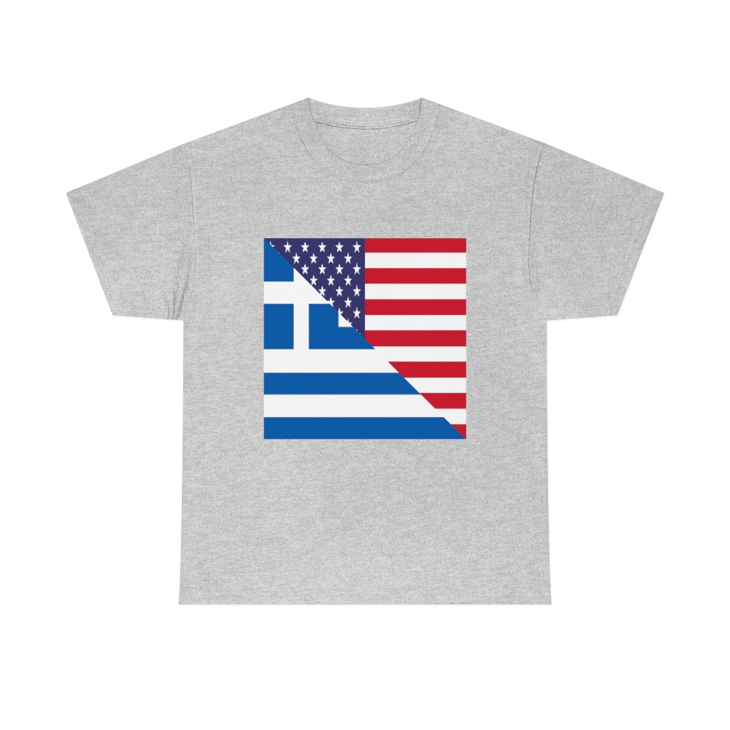 Greek American Flag Tee Shirt | Greece USA Tshirt