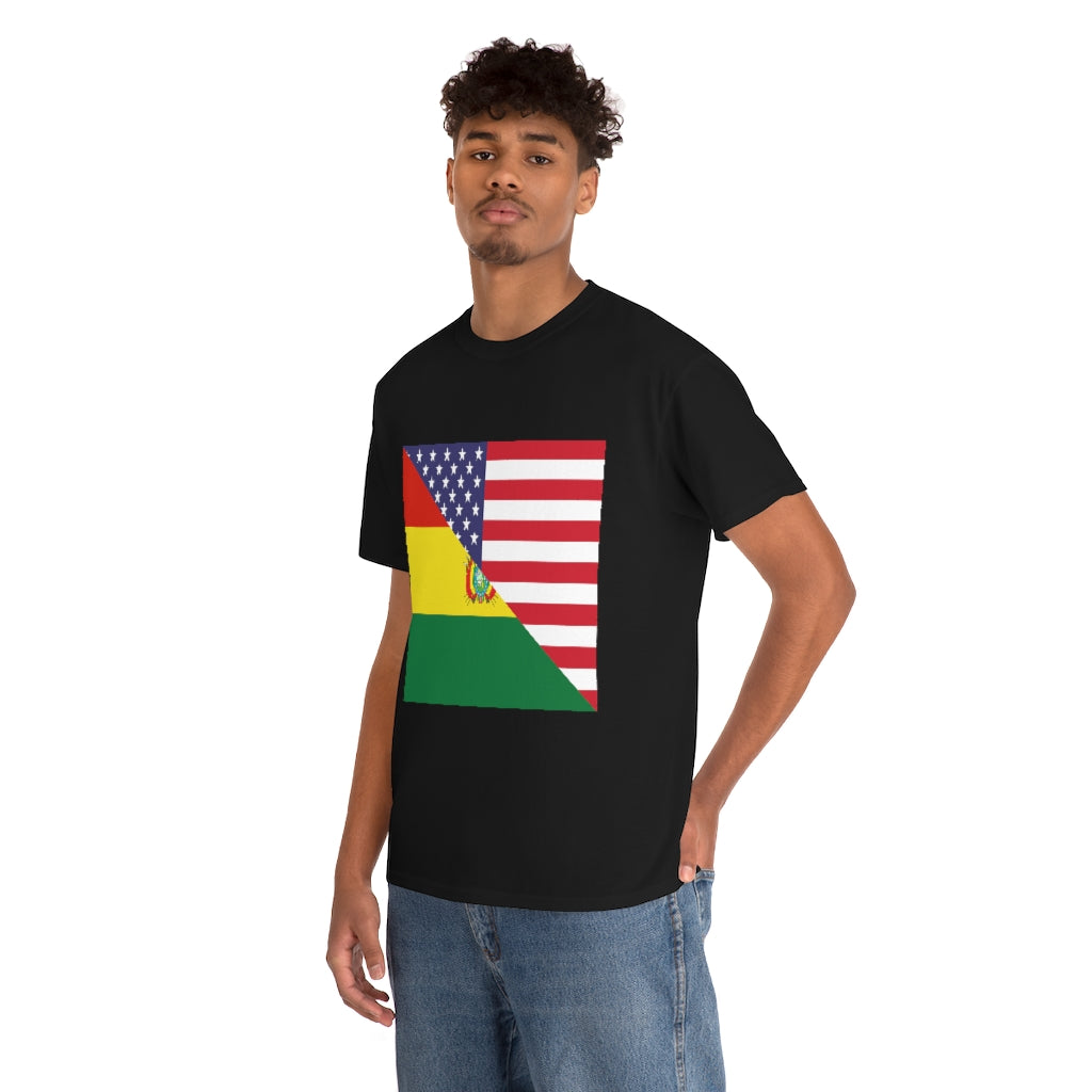 Bolivia American Flag Tee Shirt | Bolivian USA Tshirt