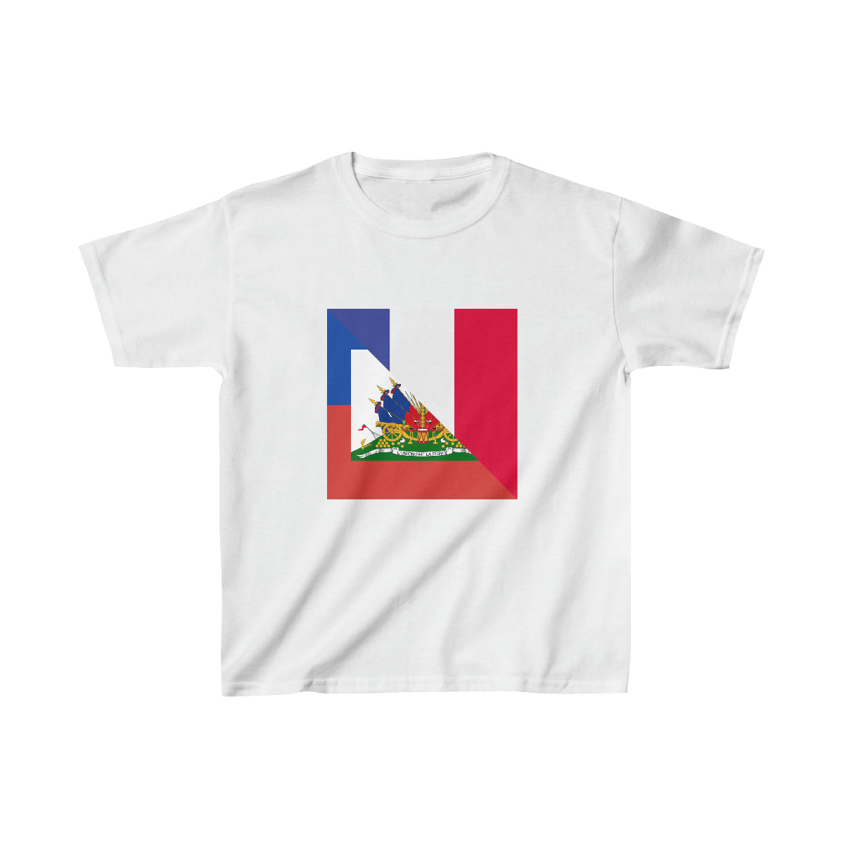 Kids Haiti France Flag | Half Haitian French Flag Ayiti T-Shirt | Unisex Tee Shirt