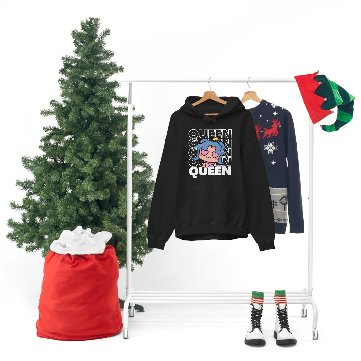 Anime Queen Royalty Crown Hoodie | Unisex Pullover Hooded Sweatshirt