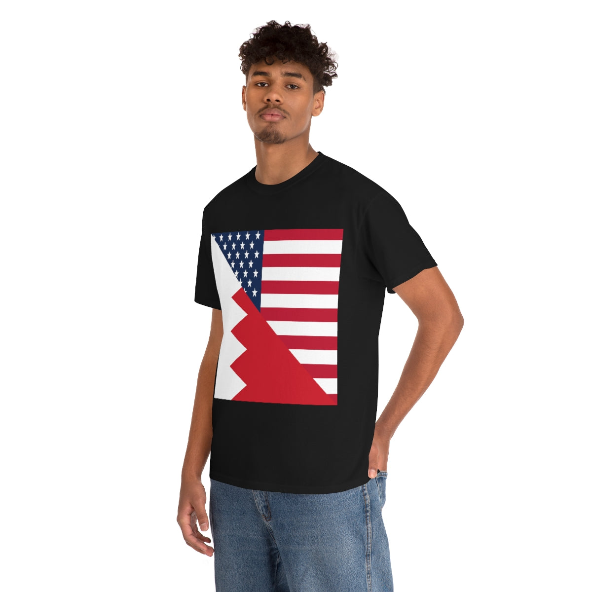 Bahrain American Flag Half Bahraini USA T-Shirt | Unisex Tee Shirt