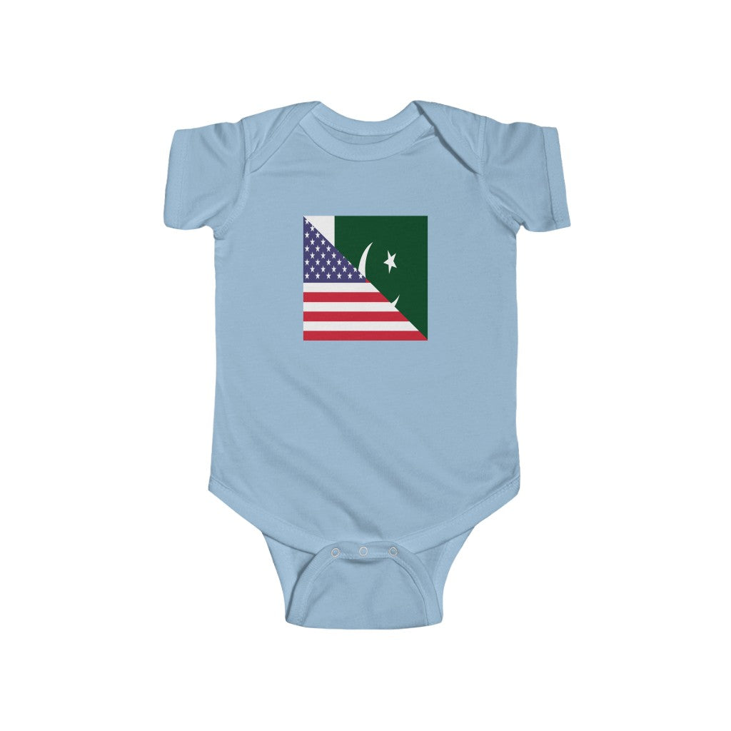 Pakistani American Flag Baby Bodysuit | Pakistan USA Newborn Boy Girl