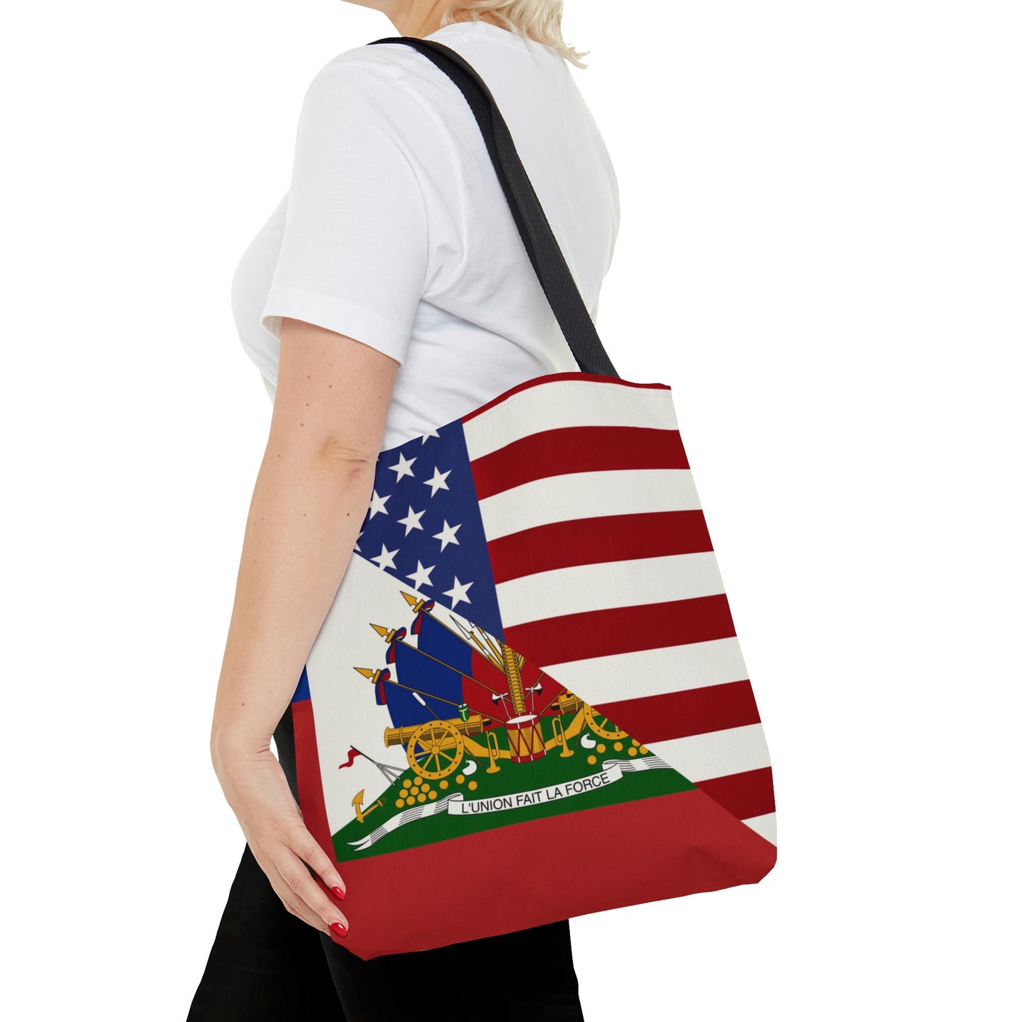 Haiti America Flag | Half Haitian American Flag Ayiti Tote Bag | Shoulder Bag