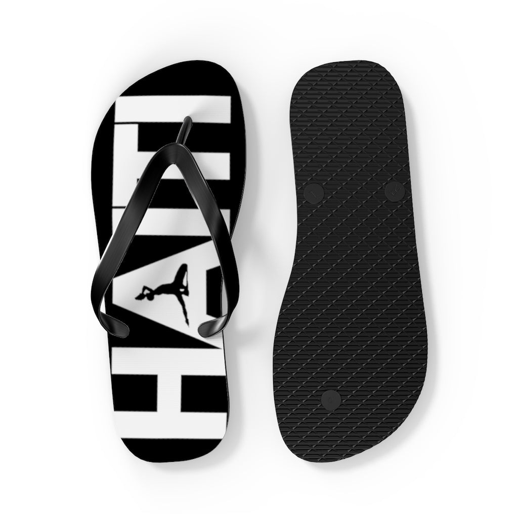 Haiti Black & White Flip Flops | Haitian Summer Sandals