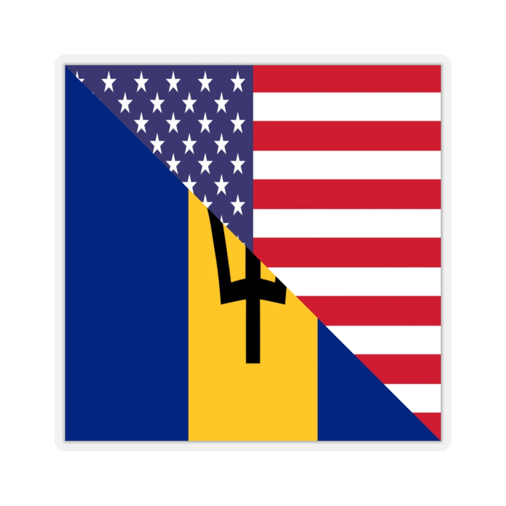 Bajan American Flag Sticker | Barbados USA Stickers