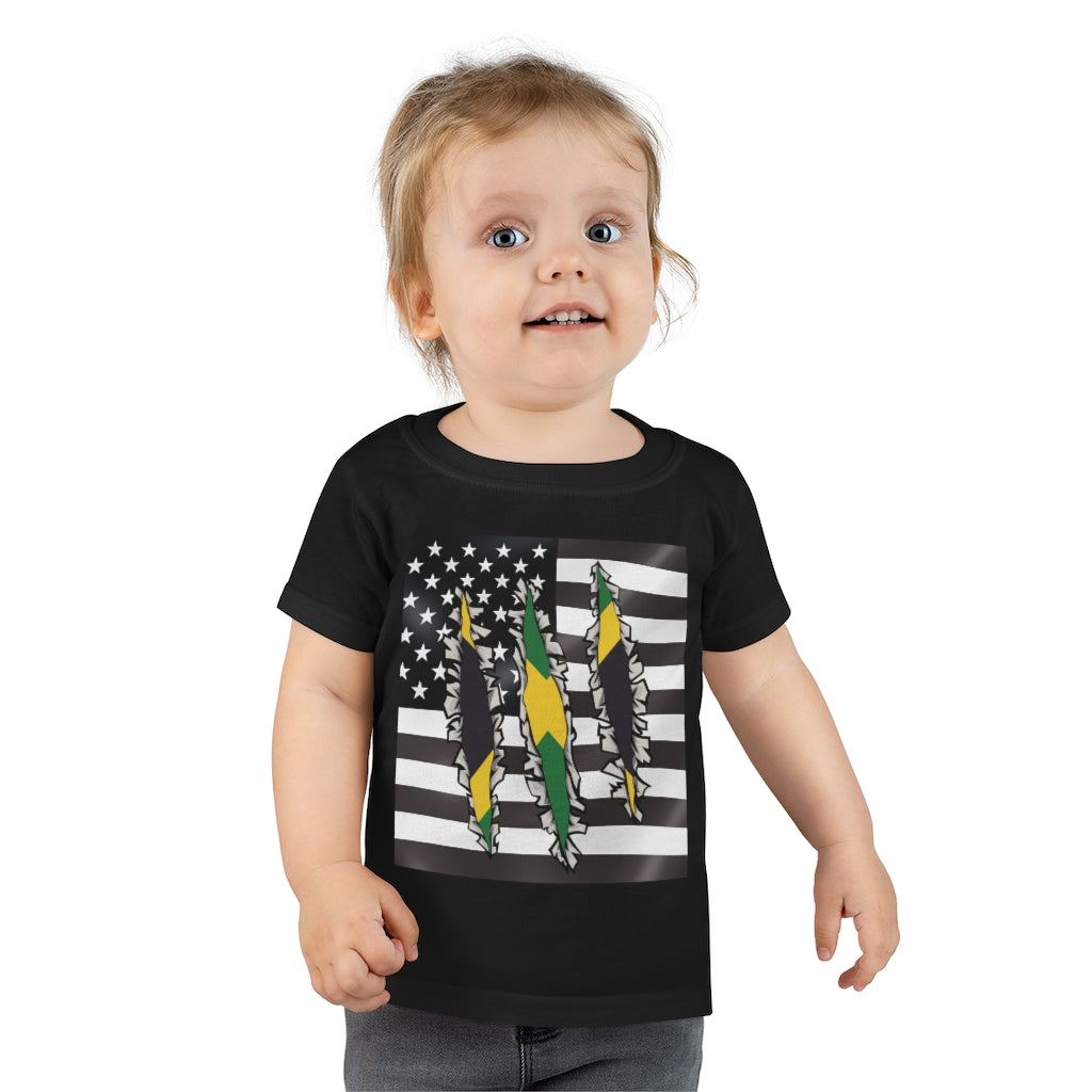 Toddler Jamaican American Flag T-Shirt | Jamaica USA Boy Girl Clothes