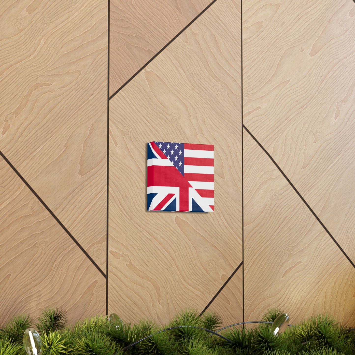 English American Flag United Kingdom USA Canvas Gallery Wraps | Wall Art