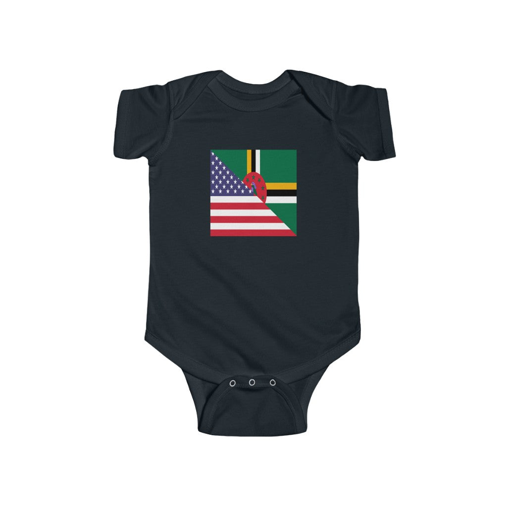 Dominica American Flag Baby Bodysuit | Dominican USA Newborn Boy Girl