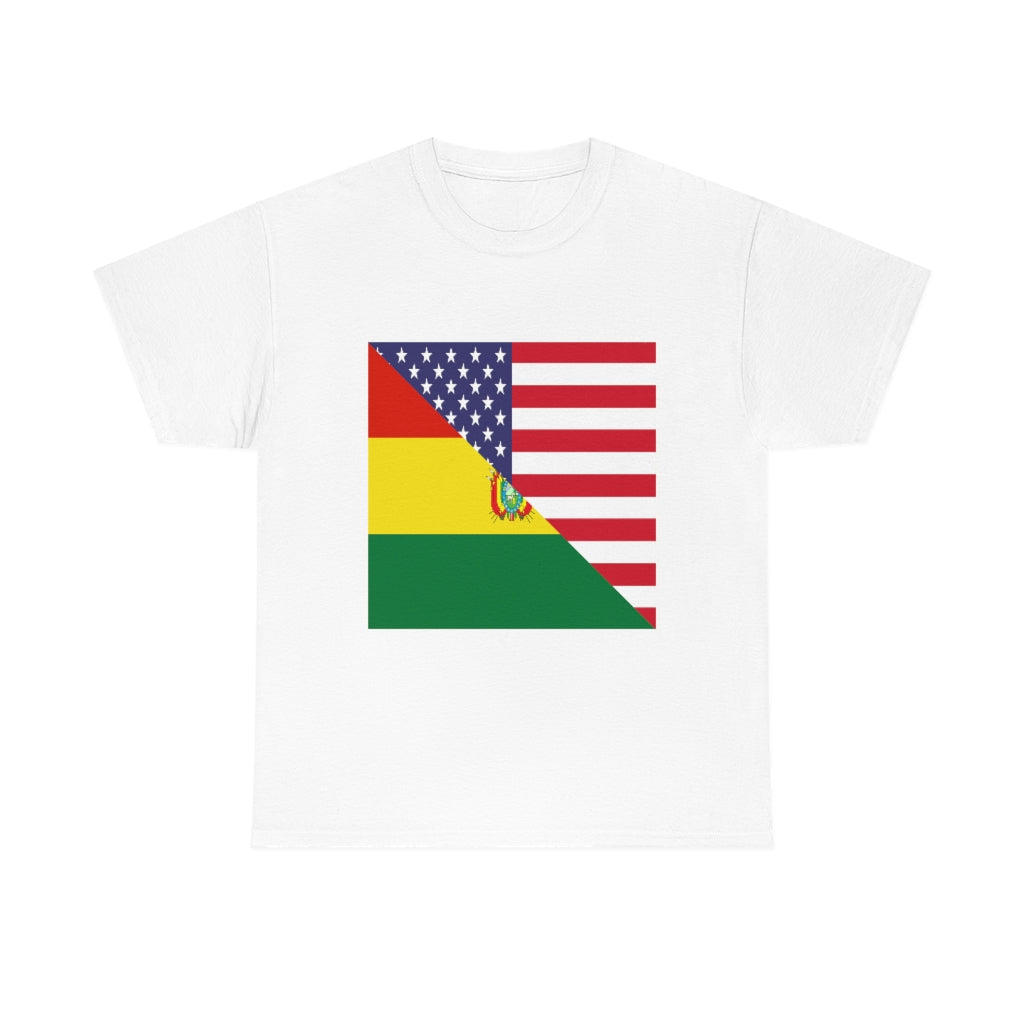 Bolivia American Flag Tee Shirt | Bolivian USA Tshirt