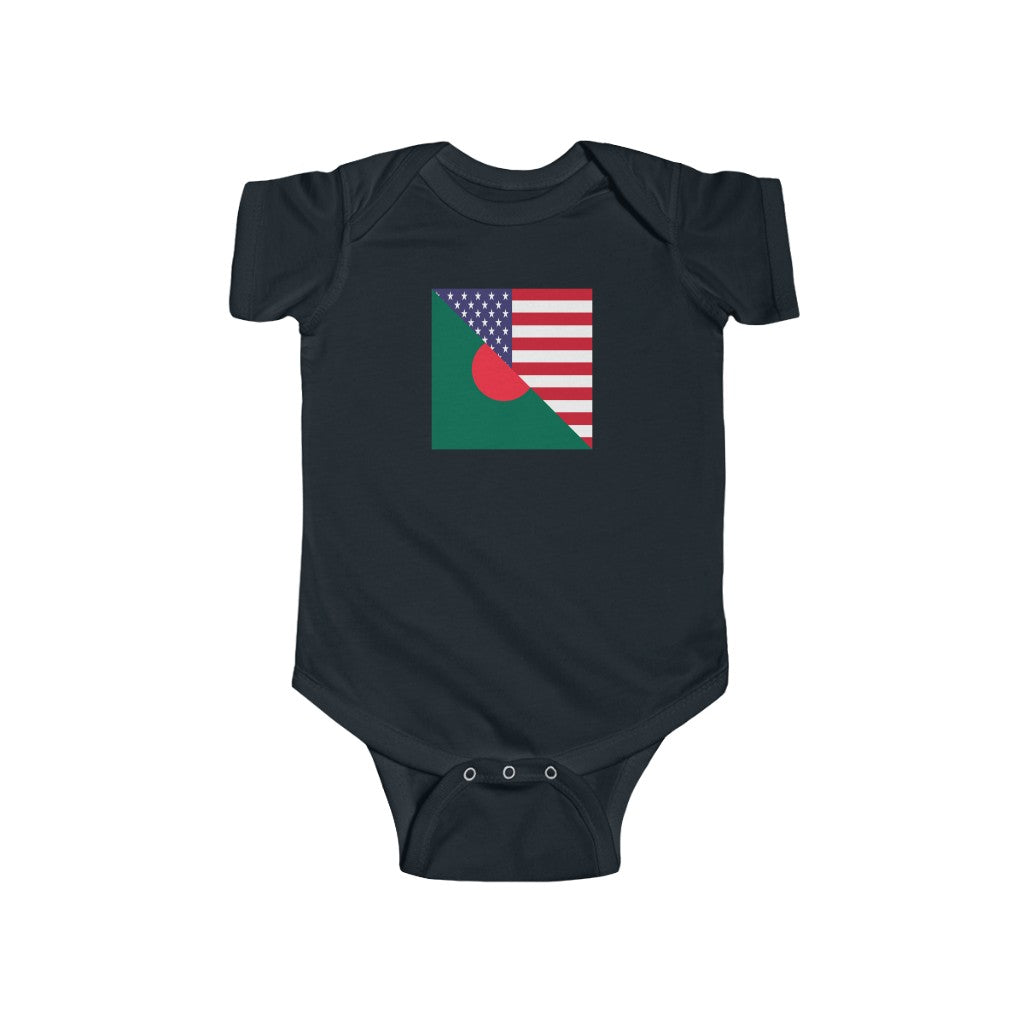 Bangladesh American Flag Baby Bodysuit | Unisex Bangladeshi USA Newborn Boy Girl