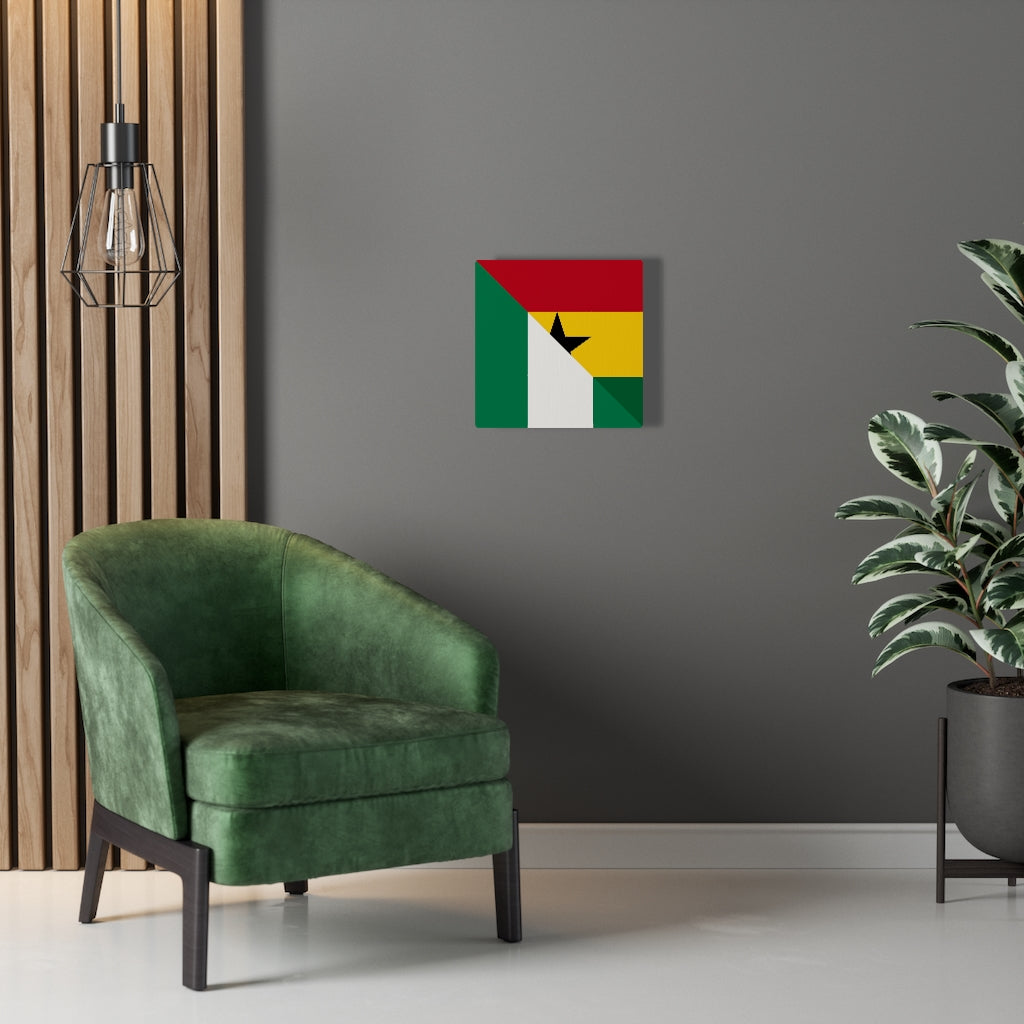 Nigerian Ghanaian Flag Canvas Gallery Wraps | Nigeria Ghana Naija