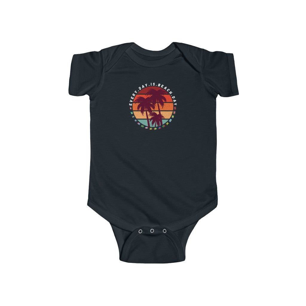 Every Day Is Beach Day Baby Bodysuit | Unisex Caribbean Flags