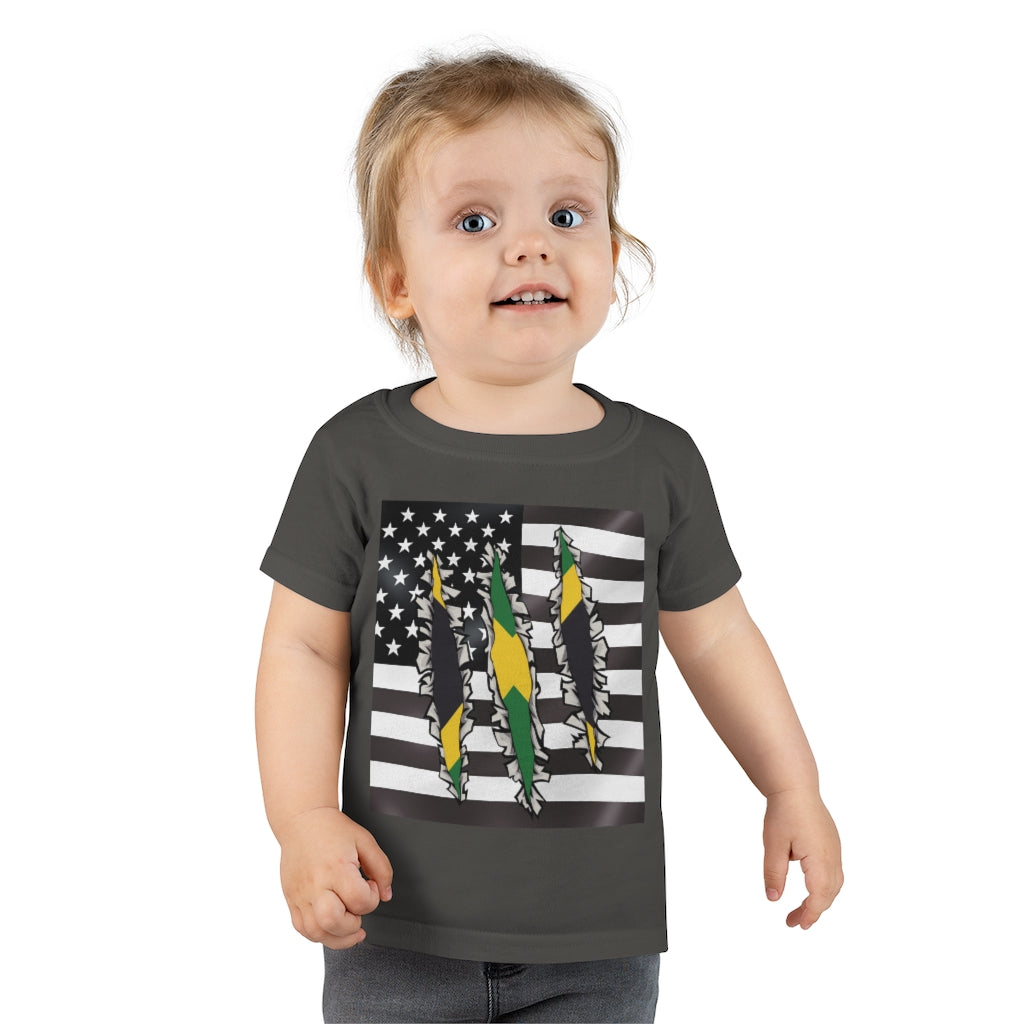 Toddler Jamaican American Flag T-Shirt | Jamaica USA Boy Girl Clothes