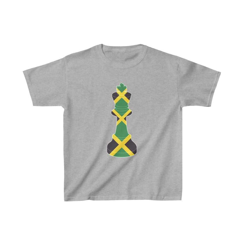 Kids Jamaica Flag King Chess Piece | Jamaican King T-Shirt | Unisex Tee Shirt