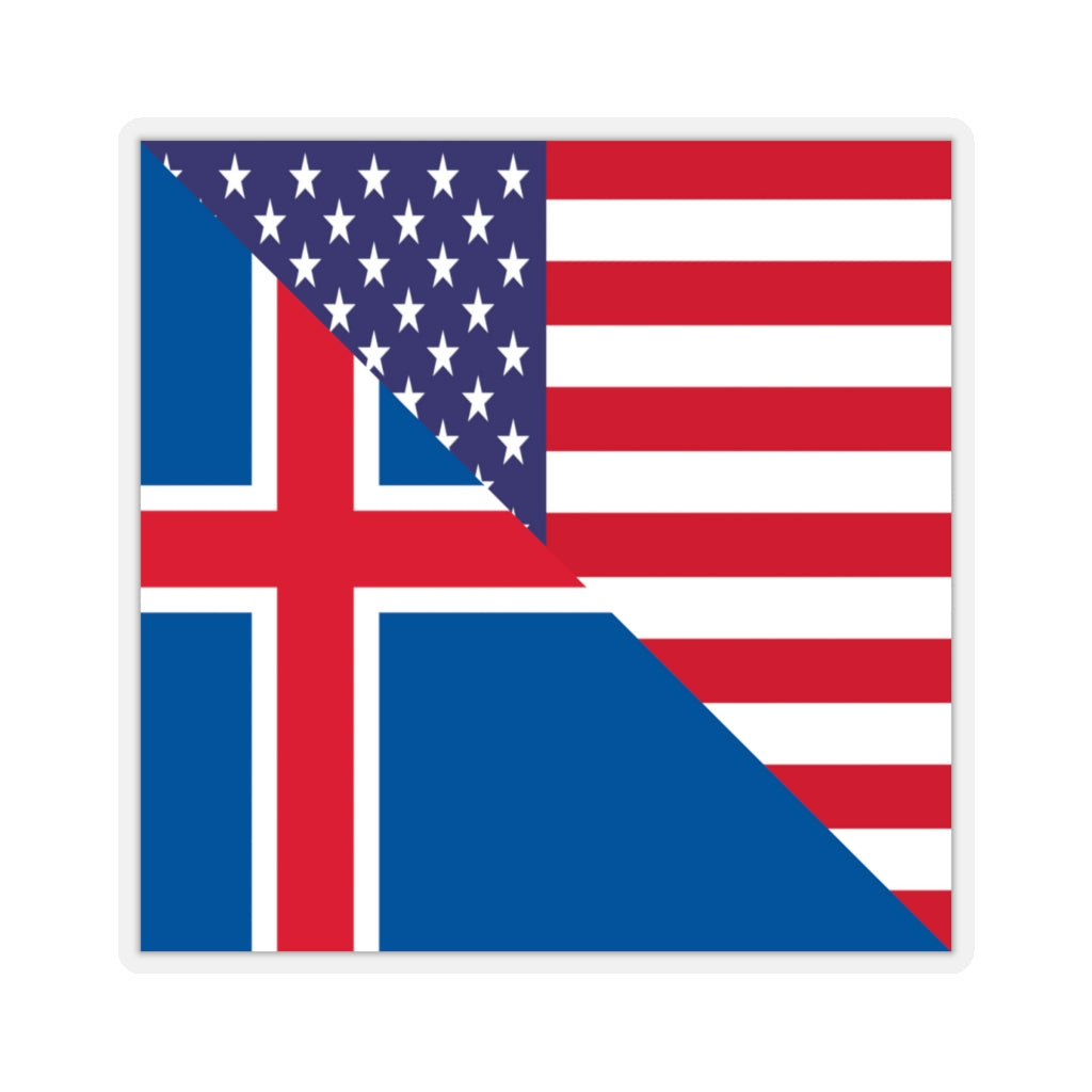 Icelander American Flag Sticker | Iceland USA Stickers