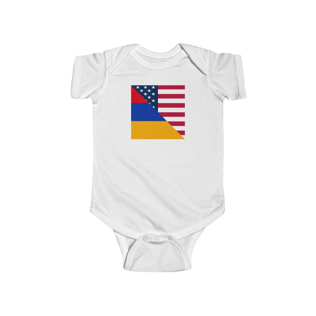 Armenian American Flag Baby Bodysuit | Unisex Armenia USA