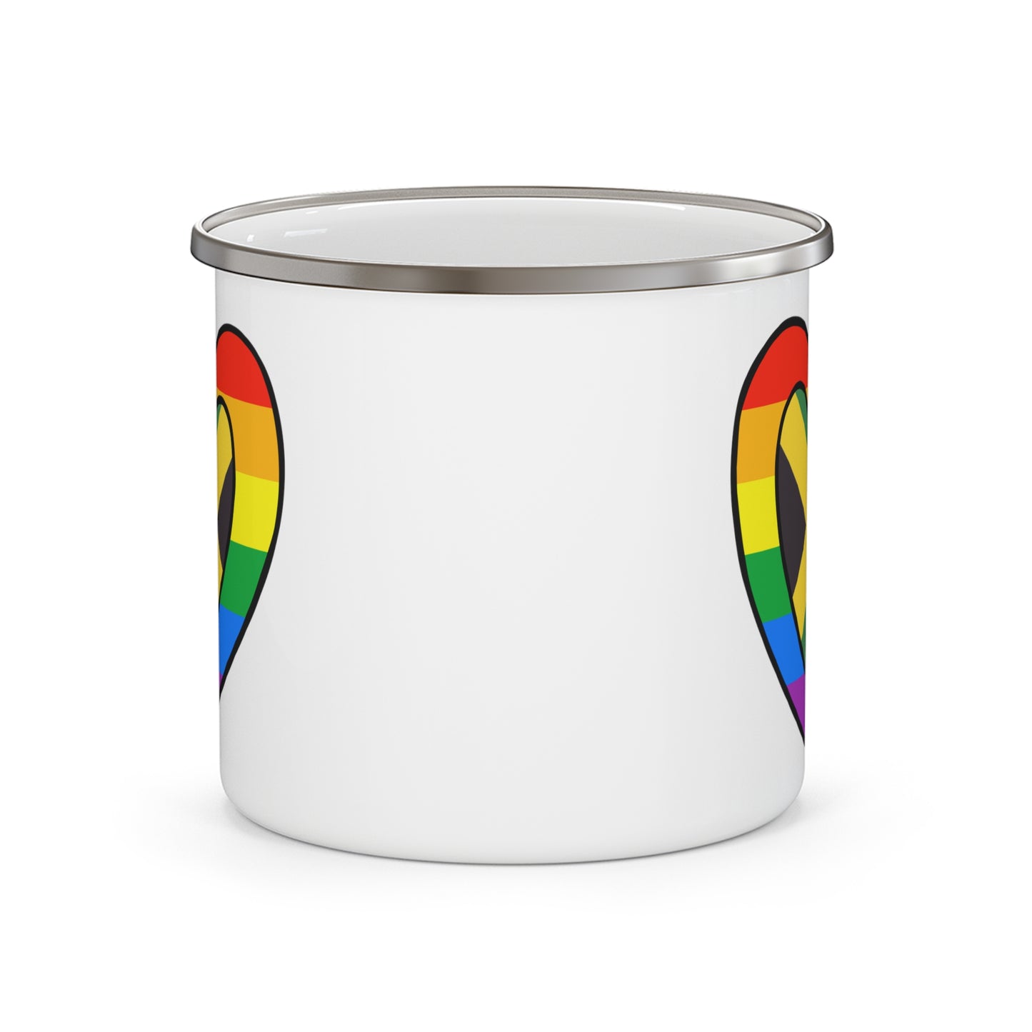 Jamaican Rainbow Flag Heart Jamaica Pride Month 12oz Enamel Mug