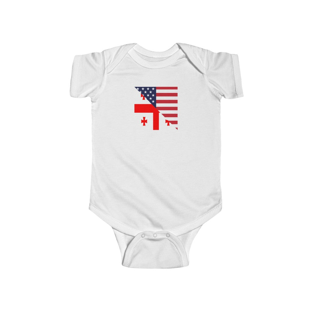 Georgian American Flag Baby Bodysuit | Georgia Baby Girl Boy