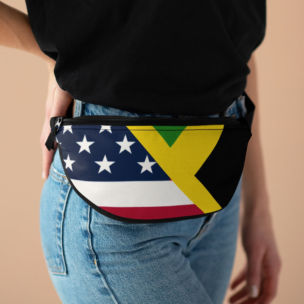 Jamaican American Flag Belt Bag | USA Jamaica Fanny Pack