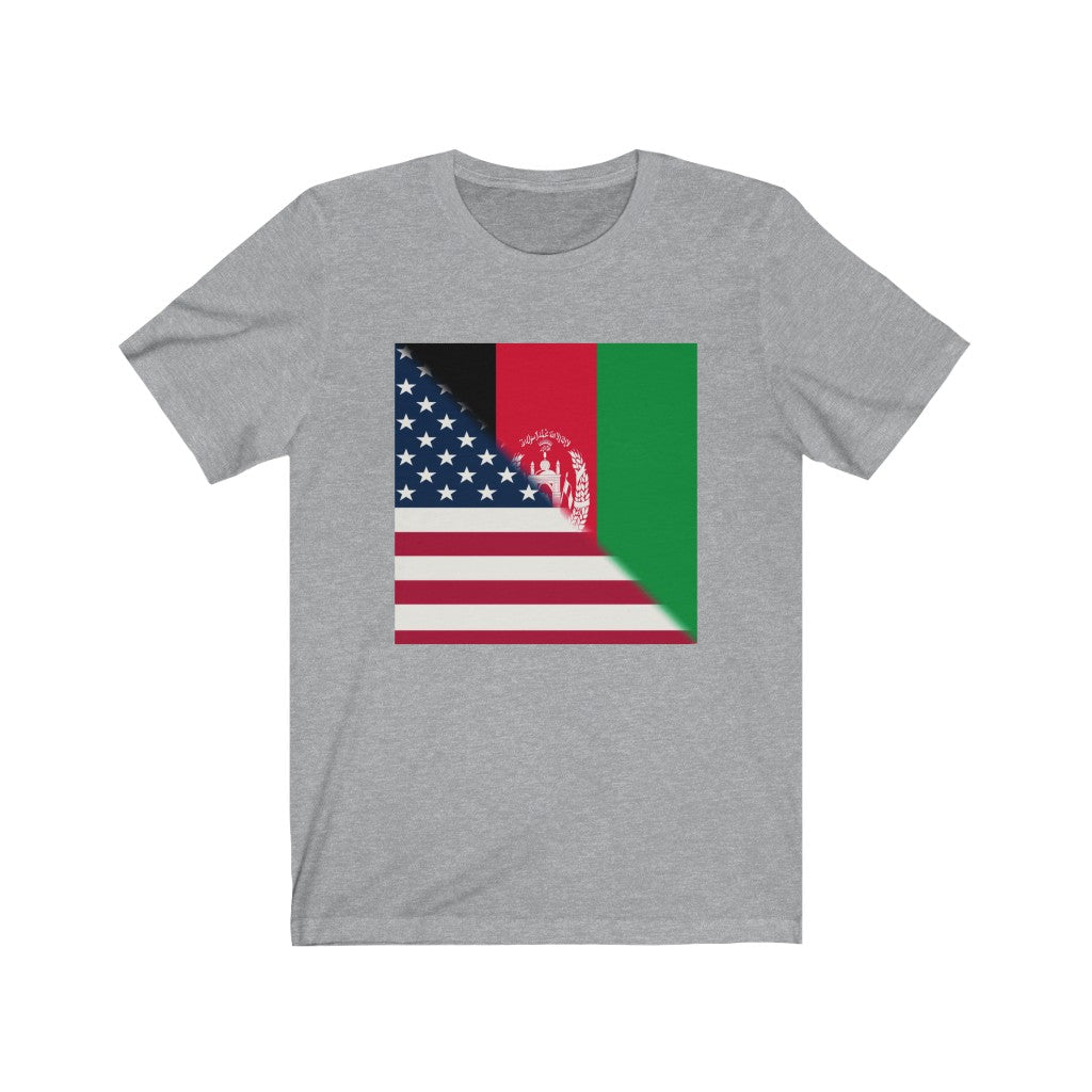 Afghanistan USA Flag T-Shirt | Afghan American Men Women Clothing