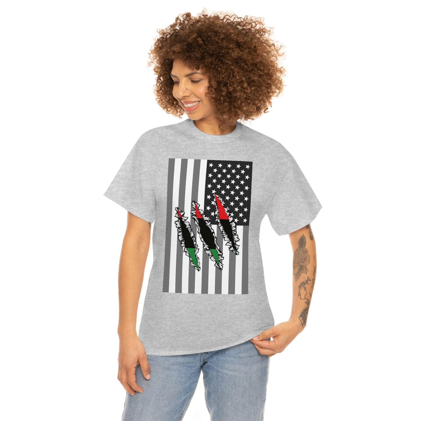 Pan African Flag Slash Black History Month Tee Shirt | USA T-Shirt