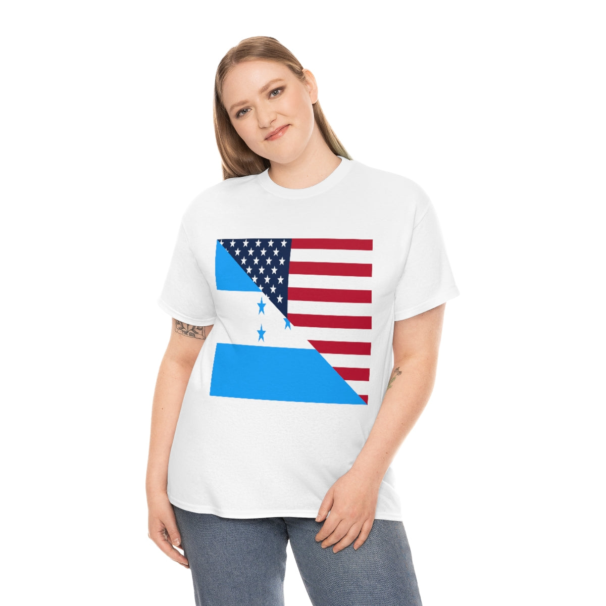 Honduran American Flag T-Shirt | Unisex Honduras USA Tee Shirt