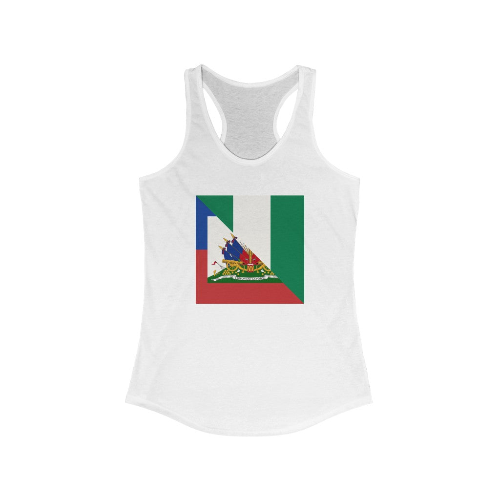 Women’s Nigerian Haitian Flag Racerback Tank Top | Naija Nigeria Haiti Shirt