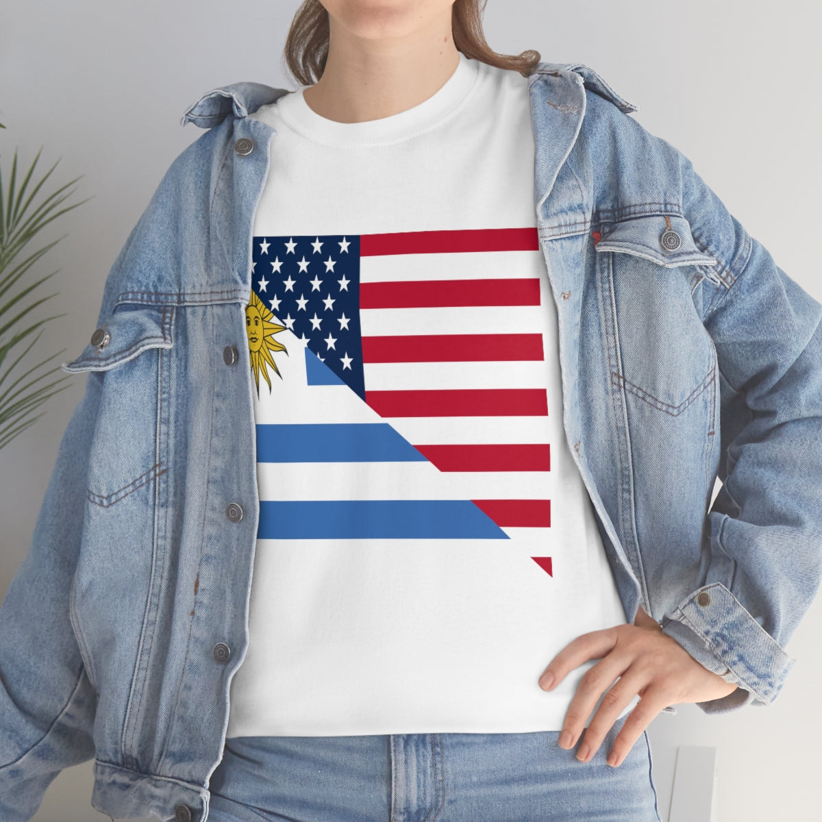 Uruguay American Flag Half Uruguayan USA T-Shirt | Unisex Tee Shirt