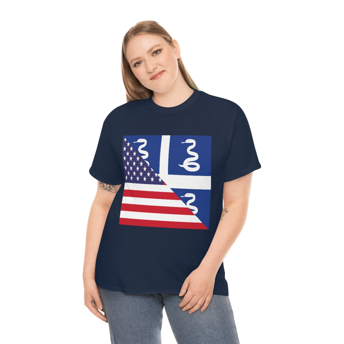 Martinique American Flag Half Martinician USA T-Shirt | Unisex Tee Shirt