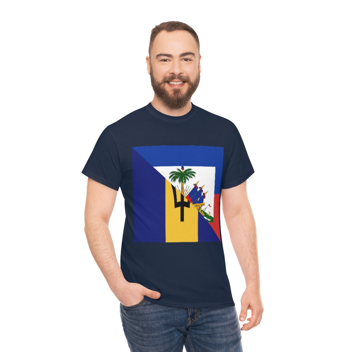 Bajan Haitian Flag Tee Shirt | Unisex Barbados Haiti USA Tshirt