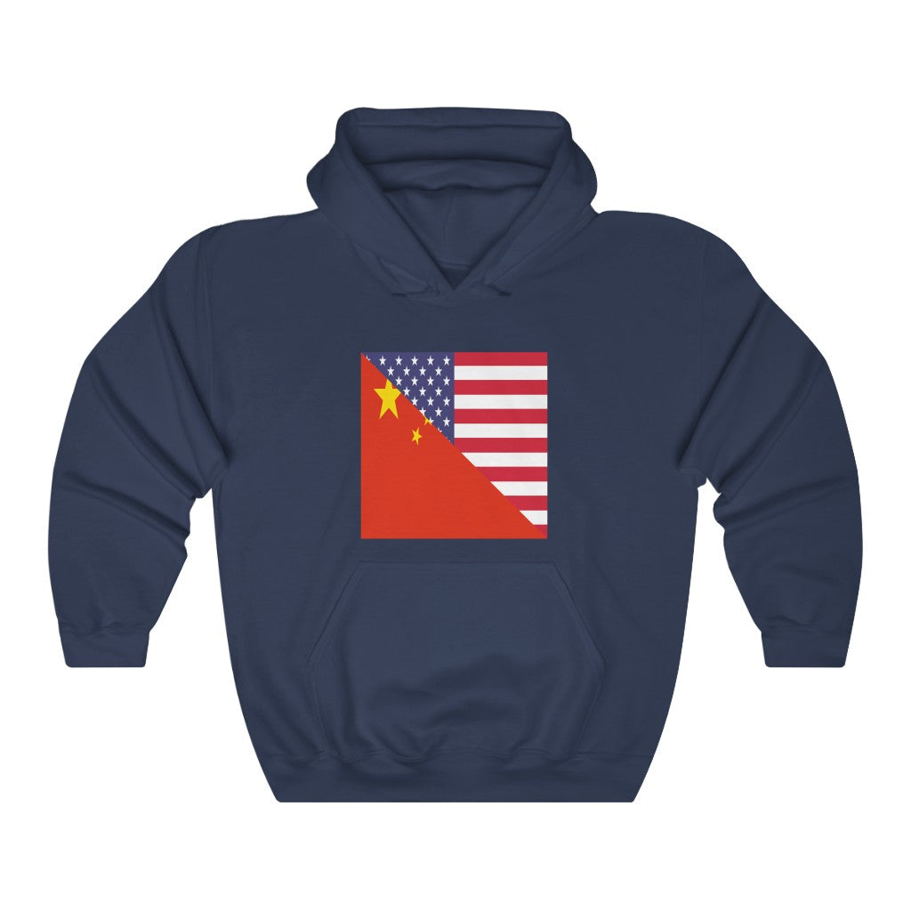 Chinese American Flag Hoodie  | Unisex Half China USA Pullover