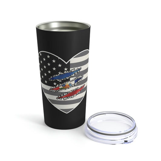 Haitian American At Heart Flag | Haiti USA Tumbler 20oz