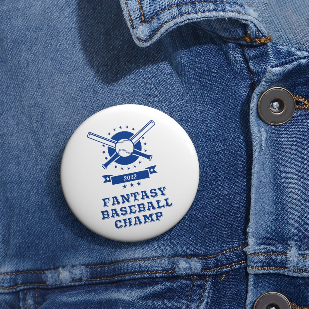 Fantasy Baseball Champ 2022  | White Pin Button Fantasy Sports