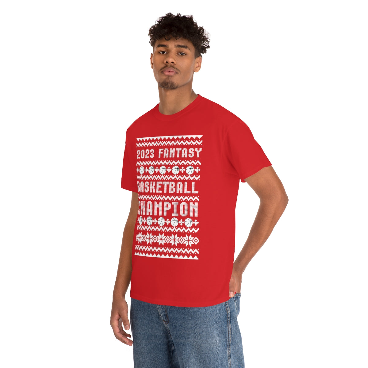 Fantasy Basketball Champion 2023 Ugly Christmas Tee Shirt | Unisex Champ T-Shirt